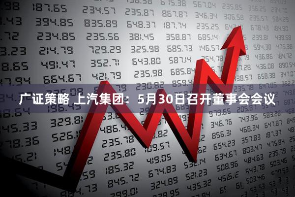 广证策略 上汽集团：5月30日召开董事会会议