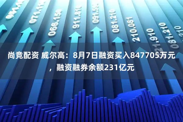 尚竞配资 威尔高：8月7日融资买入847705万元，融资融券余额231亿元